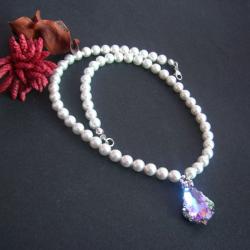 naszyjnik z pereł z kryształem Swarovski - Naszyjniki - Biżuteria
