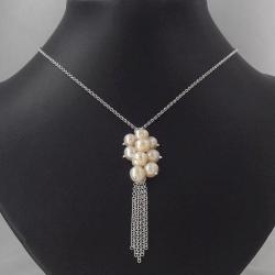 perły,delikatny,elegancki,ekskluzywny,srebro - Naszyjniki - Biżuteria