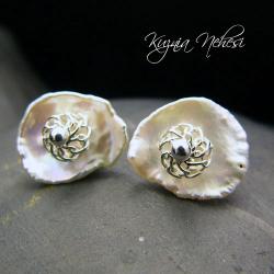 kolczyki na wkretce z perłą Keshi - Kolczyki - Biżuteria