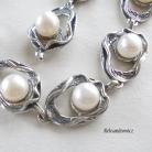 Bransoletki srebro oksydowane,perła