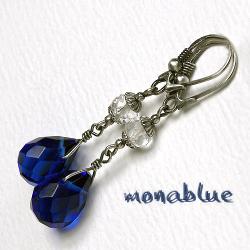 niebieskie,kryształowe,eleganckie,London blue - Kolczyki - Biżuteria
