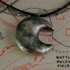 Naszyjniki autorski,oryginalny naszyjnik księżyc,srebrny