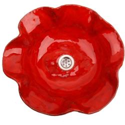 czerwona umywalka,oryginalna,łazienka,do łazienki - Ceramika i szkło - Wyposażenie wnętrz