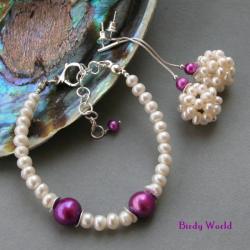 delikatny komplet z perełkami rzecznymi - Komplety - Biżuteria