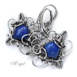kolczyki,misterne,granatowe,lapis lazuli - Kolczyki - Biżuteria