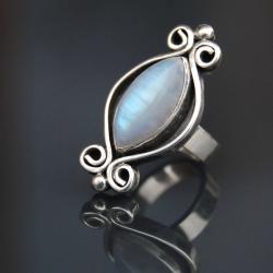 pierścionek z kamieniem księżycowym, - Pierścionki - Biżuteria