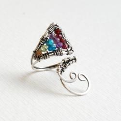 barwny niecodzienny pierścień,srebro,magiczny - Pierścionki - Biżuteria