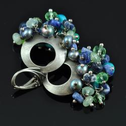 kolczyki opksydowane,z perłami - Kolczyki - Biżuteria