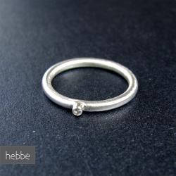 hebbe,srebrna obrączka,ręcznie wykonana - Pierścionki - Biżuteria