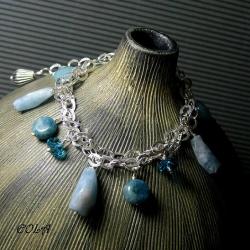 srebrna bransoletka z kamieniami - Bransoletki - Biżuteria
