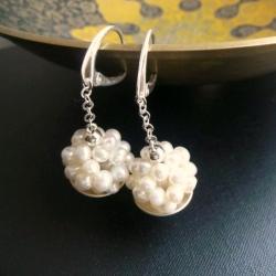 kolczyki z perłami,perły - Kolczyki - Biżuteria