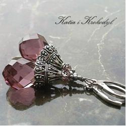 romantyczne,ekskluzywne kolczyki,różowe - Kolczyki - Biżuteria