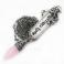Naszyjniki srebrny talizman,wire-wrapping,z różowym kwarcem