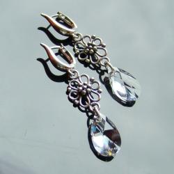 swarovski,srebro,wiszące kolczyki - Kolczyki - Biżuteria