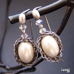 perła Seashell zapleciona - Kolczyki - Biżuteria