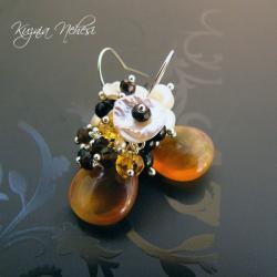 ekskluzywne kolczyki,spinel,perły,keshi,biwa, - Kolczyki - Biżuteria