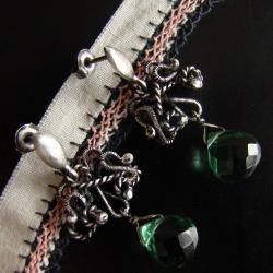 kolczyki,wire-wrapping,periodot,zielone - Kolczyki - Biżuteria