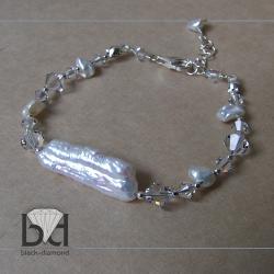 swarovski,perly,bransoletka z perłami - Bransoletki - Biżuteria