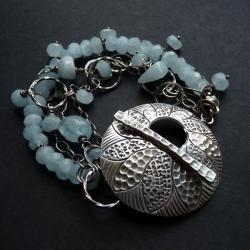 niezwykła bransoleta z akwamarynami - Bransoletki - Biżuteria