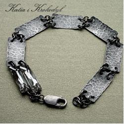 nowoczesna,surowa bransoleta,srebrna - Bransoletki - Biżuteria