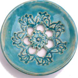 turkusowa mydelniczka,naczynie,ozdoba,na mydło - Ceramika i szkło - Wyposażenie wnętrz