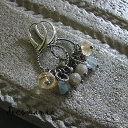 kolczyki z cytrynem,srebro,oksydowane,kolorowe - Kolczyki - Biżuteria