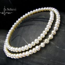 naszyjnik z perłami,nehesi,srebrne - Naszyjniki - Biżuteria