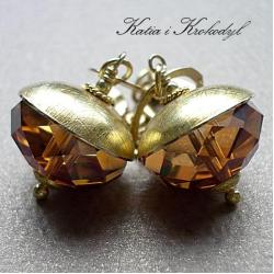 eleganckie kolczyki,złote,swarovski - Kolczyki - Biżuteria