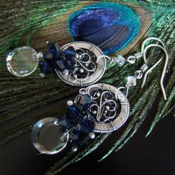 kolczyki,wire- wrapping,swarovski,srebro,crystal - Kolczyki - Biżuteria