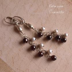 srebrne kolczyki,naturalne perły - Kolczyki - Biżuteria