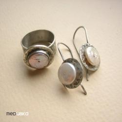 perła biwa,srebro - Komplety - Biżuteria