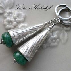 ekskluzywne kolczyki dzwonki,szmagardy,zielone - Kolczyki - Biżuteria