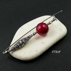 srebrna broszka z agatem - Broszki - Biżuteria