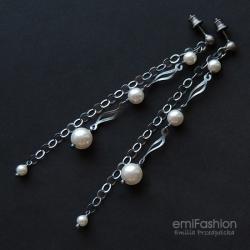 kolczyki,długie,oryginalne,perłowe,srebrne - Kolczyki - Biżuteria