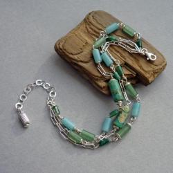 lazurowa,bransoletka z jaspisu - Bransoletki - Biżuteria