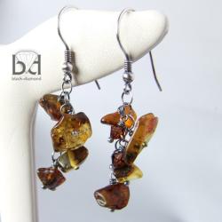 kolczyki z naturalnymi bursztynami - Kolczyki - Biżuteria