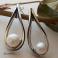 Kolczyki srebro oksydowane perła naturalna