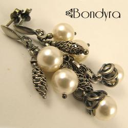 kolczyki,srebro,perły,eleganckie - Kolczyki - Biżuteria