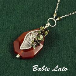 elegancki,romantycz wire wrapping,motyw roślinny - Naszyjniki - Biżuteria