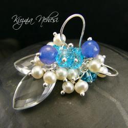 kolczyki z kryształem ggórskim,z perłami,nehesi - Kolczyki - Biżuteria