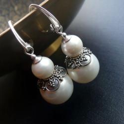 piękne kolczyki,perły,na ślub - Kolczyki - Biżuteria