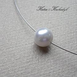 nowoczesny,minimalistyczny naszyjnik z perłą - Naszyjniki - Biżuteria