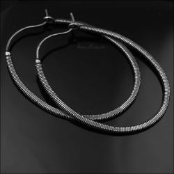 wire wapping,kolczyki,okrągłe,wiszące,sztyft - Kolczyki - Biżuteria