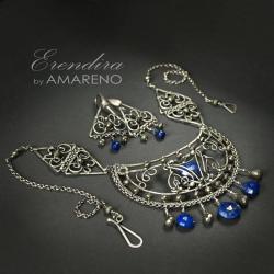 komplet,lapis lazuli,piryt,ekskluzywny,srebro - Komplety - Biżuteria