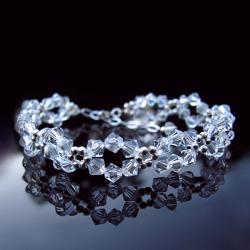 bransoletka ślubna z kryształami Swarovskiego - Bransoletki - Biżuteria