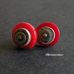 minimalistyczne,stylowe czerwone kolczyki - Kolczyki - Biżuteria
