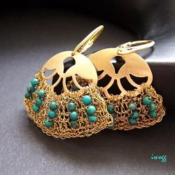 turkus w złocie - Kolczyki - Biżuteria