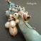 Naszyjniki romantyczny kwiatowy naszyjnik,z amazonitu,perły
