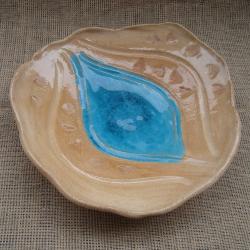 niebieska patera,na owoce,ceramika używkowa - Ceramika i szkło - Wyposażenie wnętrz