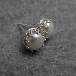 kolczyki,mini,sztyfty,bisłe,perły,ślub - Kolczyki - Biżuteria